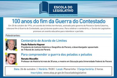 Acordo que marcou o fim da Guerra do Contestado completa 100 anos e será tema de palestras na Alep