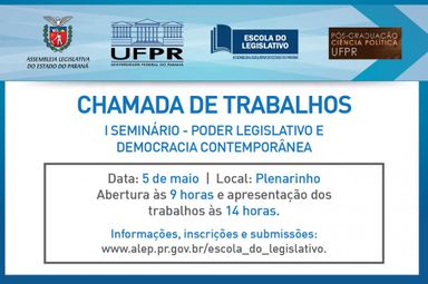 Escola do Legislativo promoverá o seminário "Poder Legislativo e Democracia Contemporânea"