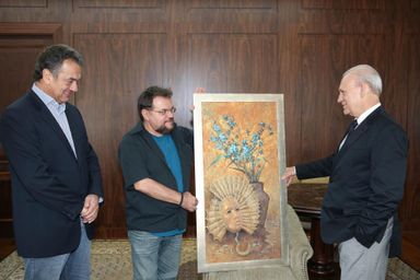 Traiano e Plauto recebem o artista Celso Coppio, que abre na segunda-feira (6) o projeto Cultura na Assembleia