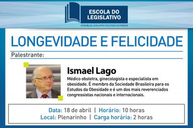 "Longevidade e Felicidade" serão tema de palestra na próxima terça-feira (18)