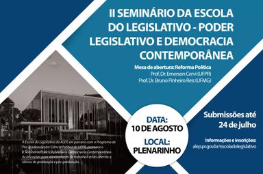 Escola do Legislativo promove seminário com apresentação de teses acadêmicas