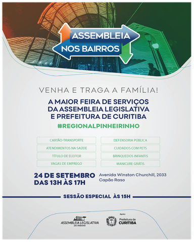 Regional do Pinheirinho recebe a 4ª edição do Assembleia nos Bairros nesta quarta-feira (23)