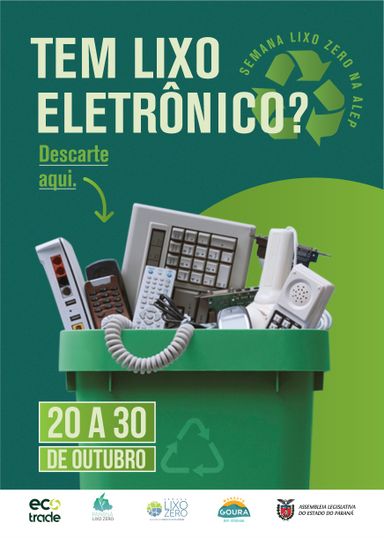 Semana Lixo Zero Paraná terá ponto de coleta de lixo eletrônico na Assembleia Legislativa