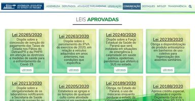 Portal da Assembleia lista mais de 130 leis aprovadas durante a pandemia