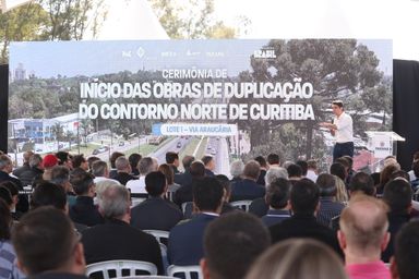 Presidente da Assembleia, deputado Alexandre Curi (PSD), participa do lançamento da duplicação do Contorno Norte de Curitiba