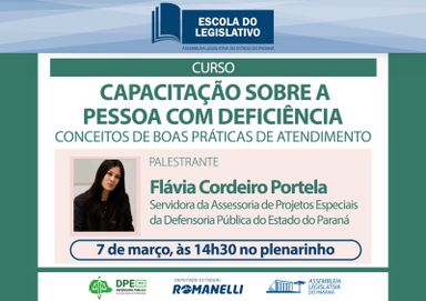 Assembleia Legislativa promove curso sobre boas práticas no atendimento à pessoa com deficiência