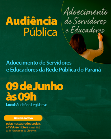 Audiência pública debate a saúde física e mental dos profissionais da educação no Paraná