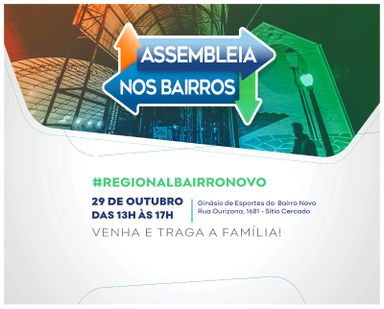 Assembleia nos Bairros chega nesta quarta-feira (29) à Regional do Bairro Novo com serviços gratuitos e sessão especial para a população