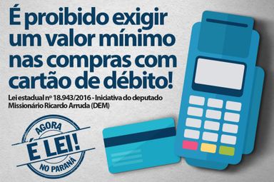 Lei estadual proíbe a cobrança de valor mínimo para compras com cartão de débito