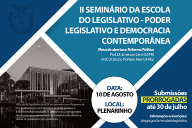 Assembleia promoverá seminário sobre "Poder Legislativo e Democracia Contemporânea"