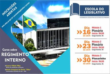 Curso sobre regimento interno inicia nesta terça-feira (16) na ALEP