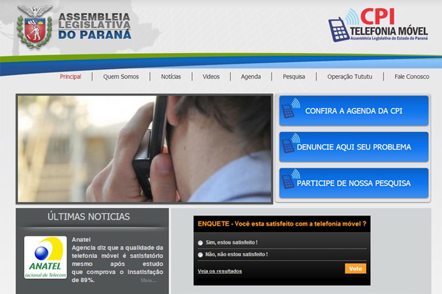 Tela - CPI da Telefonia