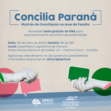 Novo mutirão Concilia Paraná na Assembleia vai oferecer exame gratuito de DNA
