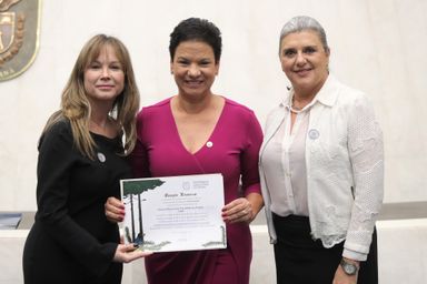 Deputada Marli Paulino (SD) entrega Menção Honrosa à Faculdade De Pinhais